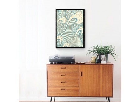 QUADRO DECORATIVO VINTAGE ONDAS GEOMÉTRICAS